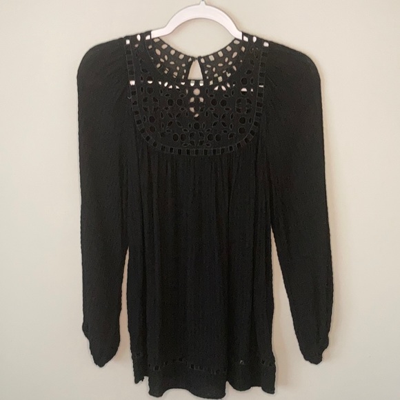 Max Studio Black Peasant Blouse XS - Picture 2 of 6